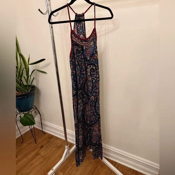 Lucky Brand Blue and Red Floral Dress - Picture 1 of 7